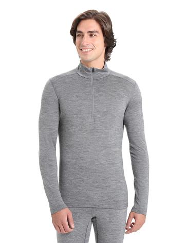 Base Layers Icebreaker Merino 200 Oasis Long Sleeve Half Zip Thermal Top Męskie Szare | PL 1587GSOL